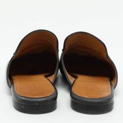 Gucci Black Leather Princetown Horsebit Mules Size 38.5