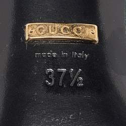 Pre Owned Gucci Green Leather Pointed Toe Pumps Size 37.5