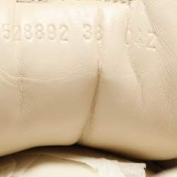 Pre Owned Gucci Cream Leather Rhyton Logo Low Top Sneakers Size 38
