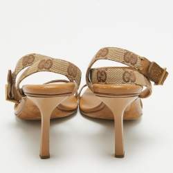 Gucci Brown GG Canvas Ankle Strap Sandals Size 36.5