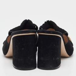 مملوكة مسبقًا Gucci Black Suede GG Slide Sandals Size 40