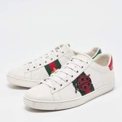 Gucci White Leather Pineapple and Lady Bug Applique Ace Sneakers Size 38