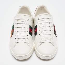 Gucci White Leather Pineapple and Lady Bug Applique Ace Sneakers Size 38