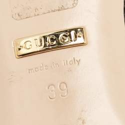 Pre Owned Gucci Black Leather Zumi Slide Sandals Size 39