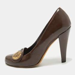 Gucci Brown Patent Leather Hysteria Pumps Size 36
