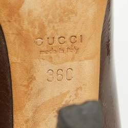 Gucci Brown Patent Leather Hysteria Pumps Size 36