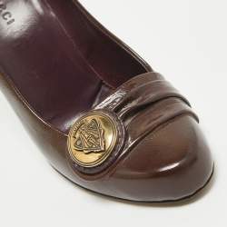 Gucci Brown Patent Leather Hysteria Pumps Size 36