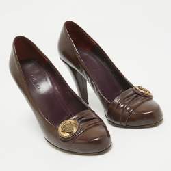Gucci Brown Patent Leather Hysteria Pumps Size 36