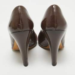 Gucci Brown Patent Leather Hysteria Pumps Size 36