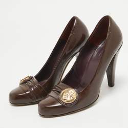 Gucci Brown Patent Leather Hysteria Pumps Size 36