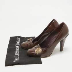 Gucci Brown Patent Leather Hysteria Pumps Size 36