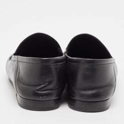 Gucci Black Leather Jordaan Loafers Size 38.5