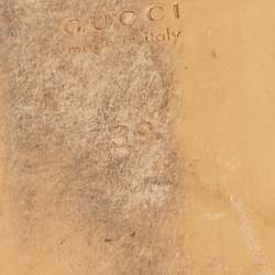 مملوكة مسبقًا Gucci Black Leather and Fur Tiger Embroidered Princetown Mules Size 39