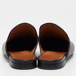 Pre Owned Gucci Black Leather Princetown Flat Mules Size 36