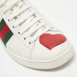 Gucci White Leather Ace Low Top Sneakers Size 38