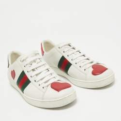 Gucci White Leather Ace Low Top Sneakers Size 38