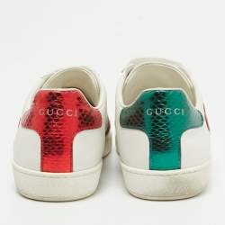 Gucci White Leather Ace Low Top Sneakers Size 38