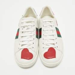 Gucci White Leather Ace Low Top Sneakers Size 38