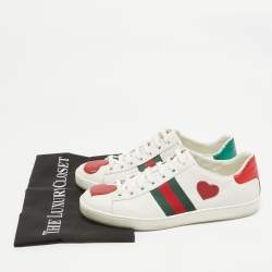 Gucci White Leather Ace Low Top Sneakers Size 38