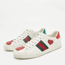 Gucci White Leather Ace Low Top Sneakers Size 38