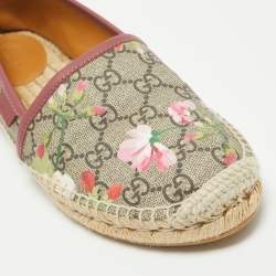 Gucci Multicolor Canvas Espadrille Flats Size 38