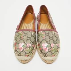 Gucci Multicolor Canvas Espadrille Flats Size 38