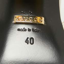 Pre Owned Gucci Cream Leather Horsebit Slingback Pumps Size 40