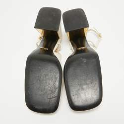 Pre Owned Gucci Cream Leather Horsebit Slingback Pumps Size 40