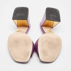 Gucci Metallic Purple Leather Slide Sandals Size 40.5