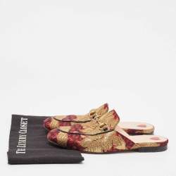 مملوكة مسبقًا Gucci Multicolor Canvas Princetown Mules Size 38
