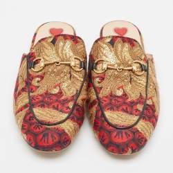 مملوكة مسبقًا Gucci Multicolor Canvas Princetown Mules Size 38