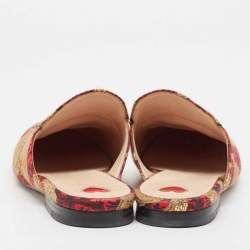 مملوكة مسبقًا Gucci Multicolor Canvas Princetown Mules Size 38