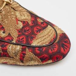 مملوكة مسبقًا Gucci Multicolor Canvas Princetown Mules Size 38