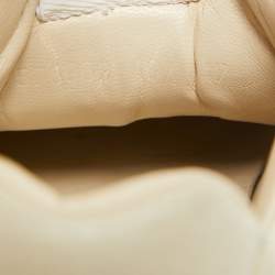 Gucci Cream Leather Rhyton Lace Up Sneakers Size 40.5
