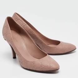 Gucci Beige GG Leather Round Toe Pumps Size 37.5