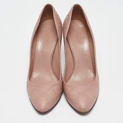 Gucci Beige GG Leather Round Toe Pumps Size 37.5