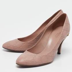 Gucci Beige GG Leather Round Toe Pumps Size 37.5