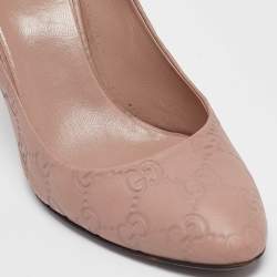 Gucci Beige GG Leather Round Toe Pumps Size 37.5