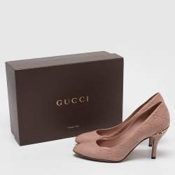 Gucci Beige GG Leather Round Toe Pumps Size 37.5