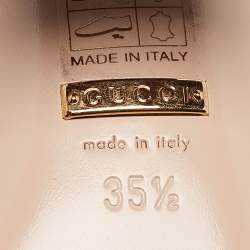 مملوكة مسبقًا Gucci Burgundy Leather GG Marmont Ankle Strap Sandals Size 35.5