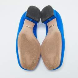 Gucci Blue Satin Interlocking G Ballet Flats Size 36