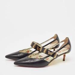 Gucci Black Leather Butterfly and Bee Embellished Slingback Pumps Size 42