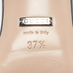 Pre Owned Gucci Black Leather GG Marmont Pumps Size 37.5