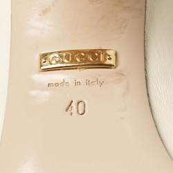 مملوكة مسبقًا Gucci Cream Leather Block Heel Pumps Size 40