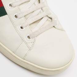 Gucci White Leather Ace Lace Up Sneakers Size 39.5