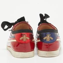 مملوكة مسبقًا Gucci Multicolor Patent Leather Falacer Lace Up Sneakers Size 39.5