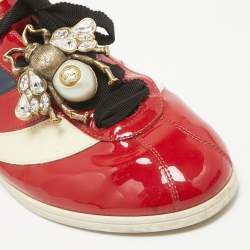 مملوكة مسبقًا Gucci Multicolor Patent Leather Falacer Lace Up Sneakers Size 39.5
