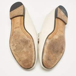Gucci Off White Leather Jordaan Loafers Size 39