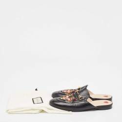 Gucci Black Leather Princetown Mules Size 40