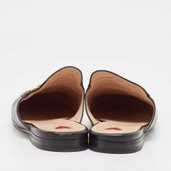Gucci Black Leather Princetown Mules Size 40